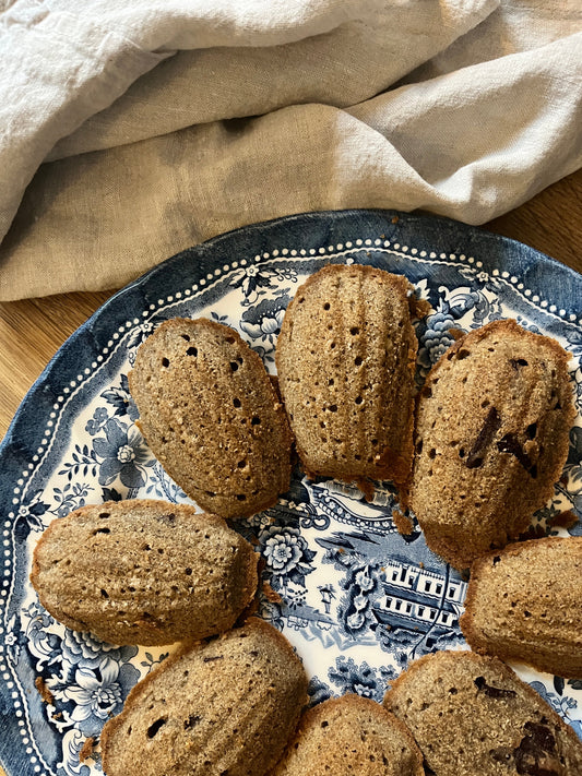 Madeleines sarrasin & carrés de chocolat sans gluten